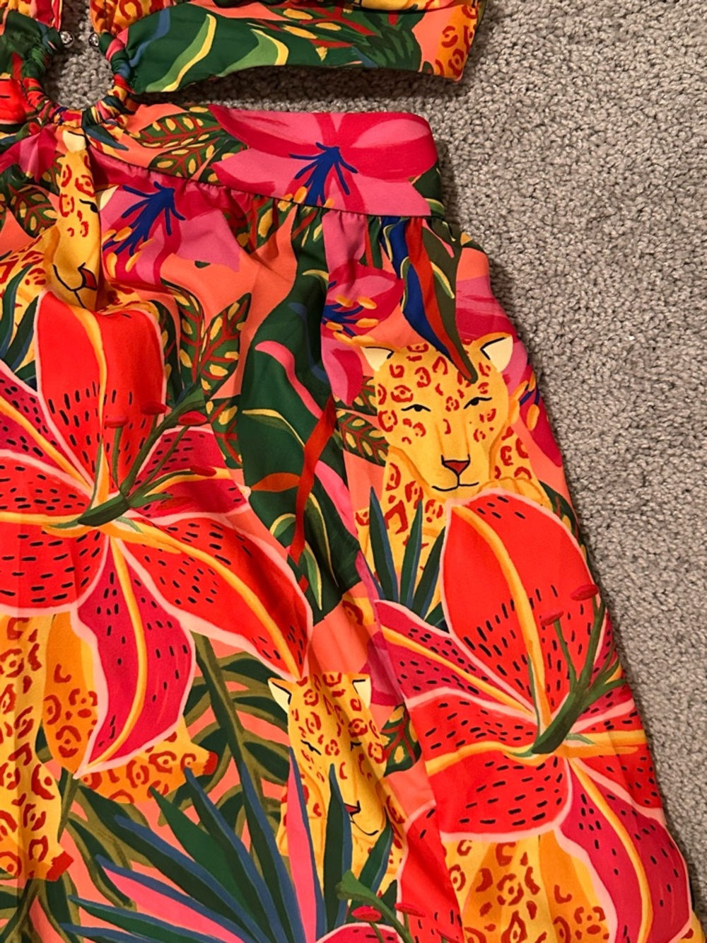 SHEIN Tropical Cutout Maxi Dress - Picture 5 of 8